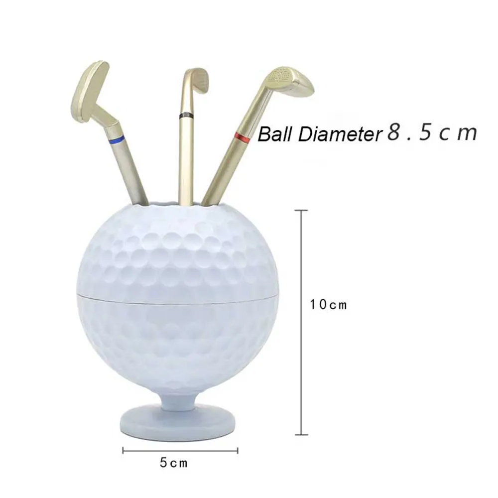 1pc Golf Ball Model Pen Holder, 3 Pcs Golf Ballpoint Pens, Golf Desktop Gift Mini Golf Ball Pen Holder,Souvenir, For Golfer 6