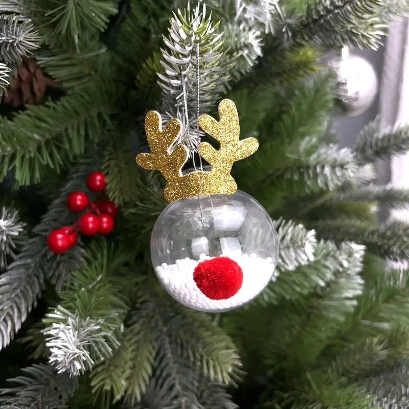 thumbnail image 1 of New Christmas Disco Ball Ornaments Elk Hat Xmas Tree Pendant Snowman Santa Claus Hanging Ball Merry Christma Decor New Year 2025, 1 of 5