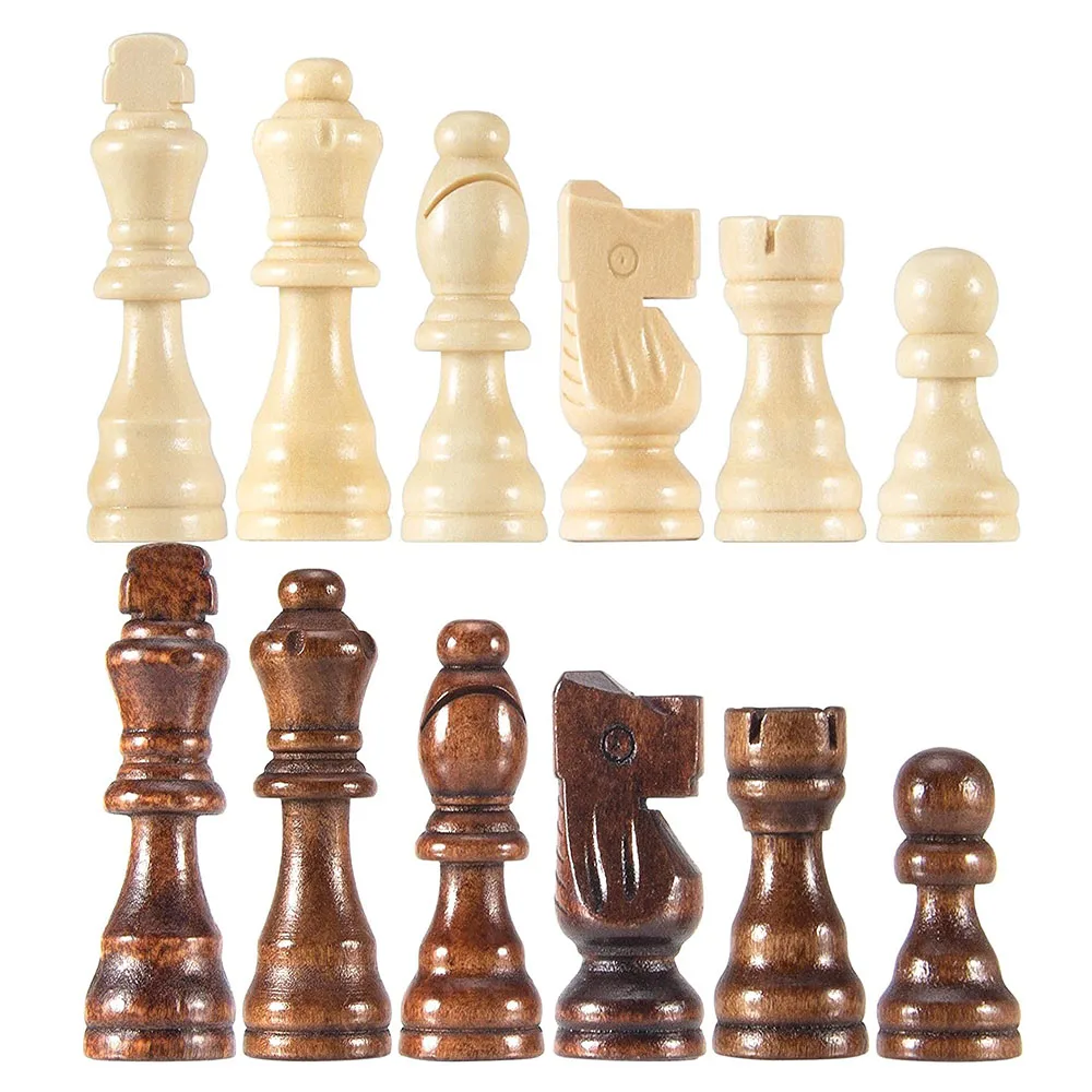 Wood Chessmen 2.2 Pollici King Figures Gioco Da Tavolo Di Scacchi Pezzi Di Scacchi In Legno Torneo Staunton Pedine Backgammon Pezzi Regalo Per Bambini