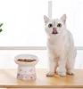 Cat Ceramic Bowl Pet Food Utensils High Footed Bowl 4