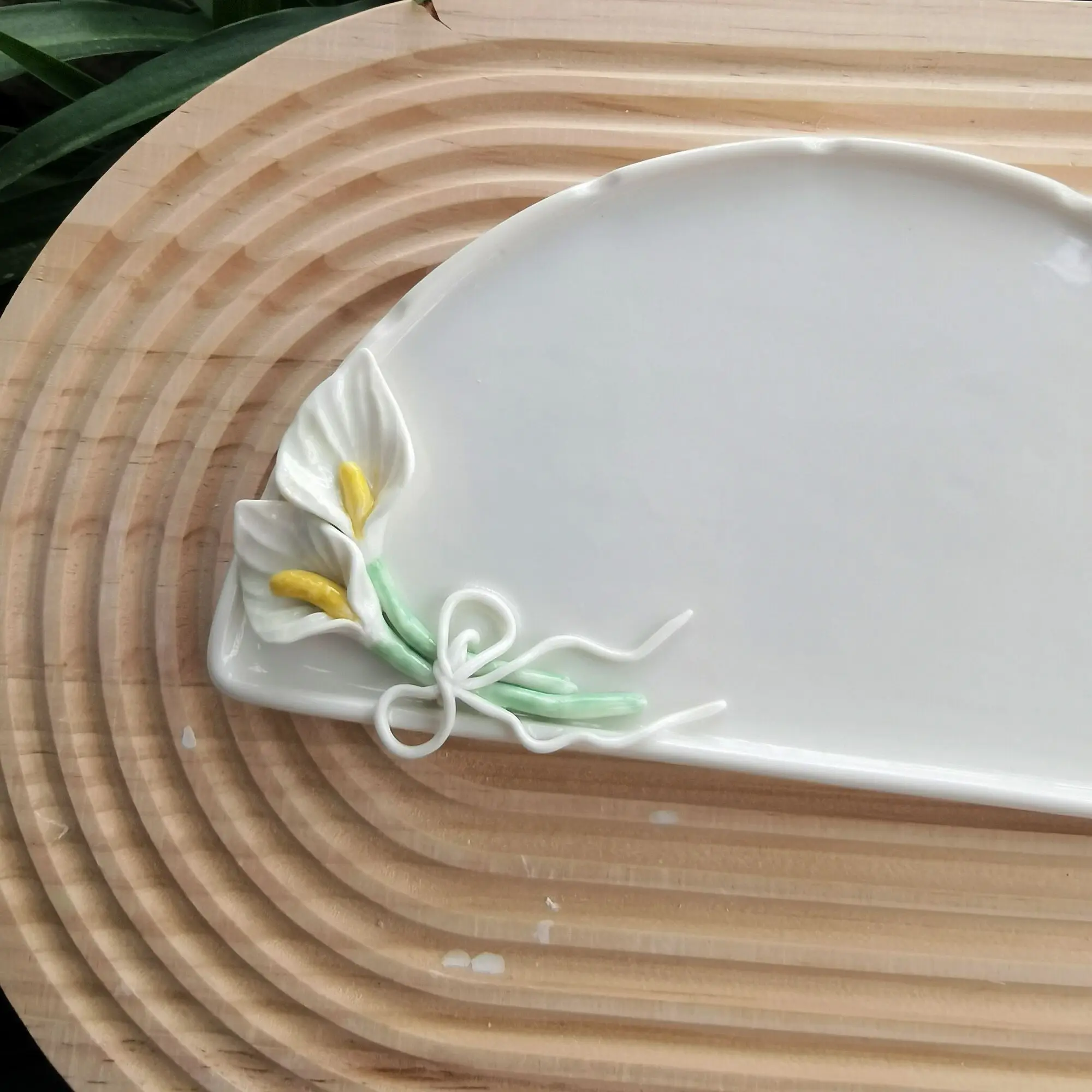 세라믹 수채화 그림 팔레트, 미술 용품, 흰색 팜 부케 스타일