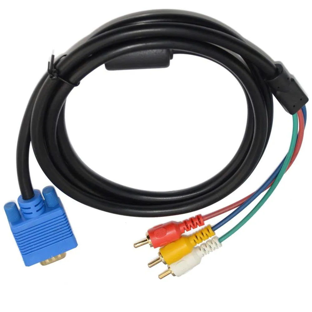 VGA To 3 RCA Male Component AV Video Converter Adapter Cable PC TV HDTV