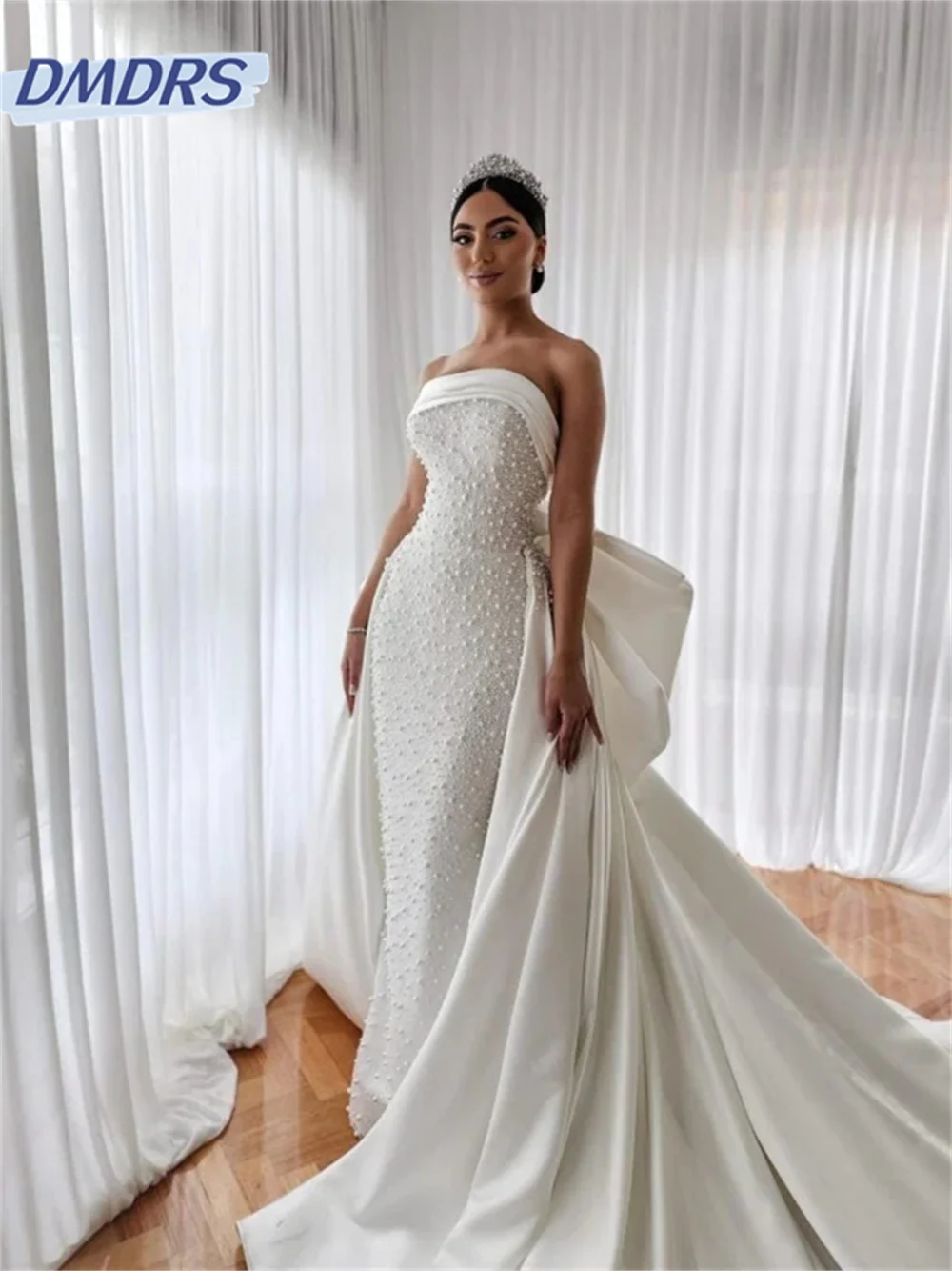 Elegant-Strapless-Bridal-Dresses-2024-Glamorous-Backless-Wedding-Dress ...