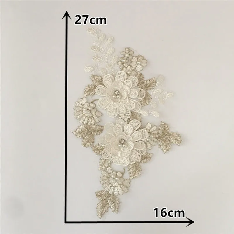 3D Flower Lace Collar Embroidery Applique Neckline DIY Sewing Decoration Craft Wedding dress Accessories Scrapbooking