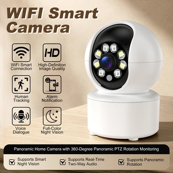 8MP 4K WiFi Security Indoor Camera 10X Digital Zoom Pan Tilt IP Camera Ai Automatic Tracking Night Vision Intercom Security 1