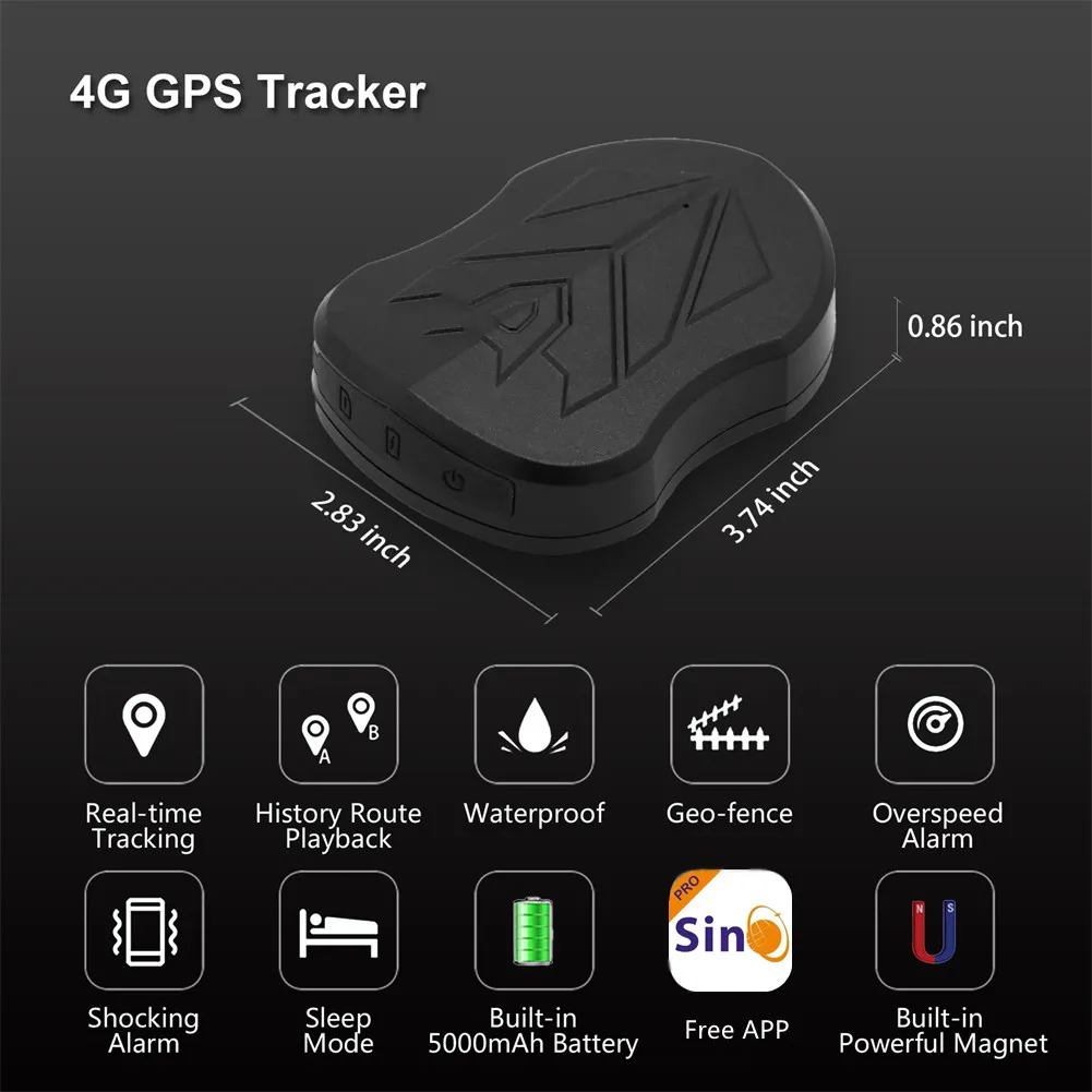 SinoTrack 4G 10000 mAh ST-905/ST-915 wodoodporne urządzenie śledzące GPS lokalizator pojazdu magnes długi czas czuwania bateria w czasie rzeczywistym pozycja APP