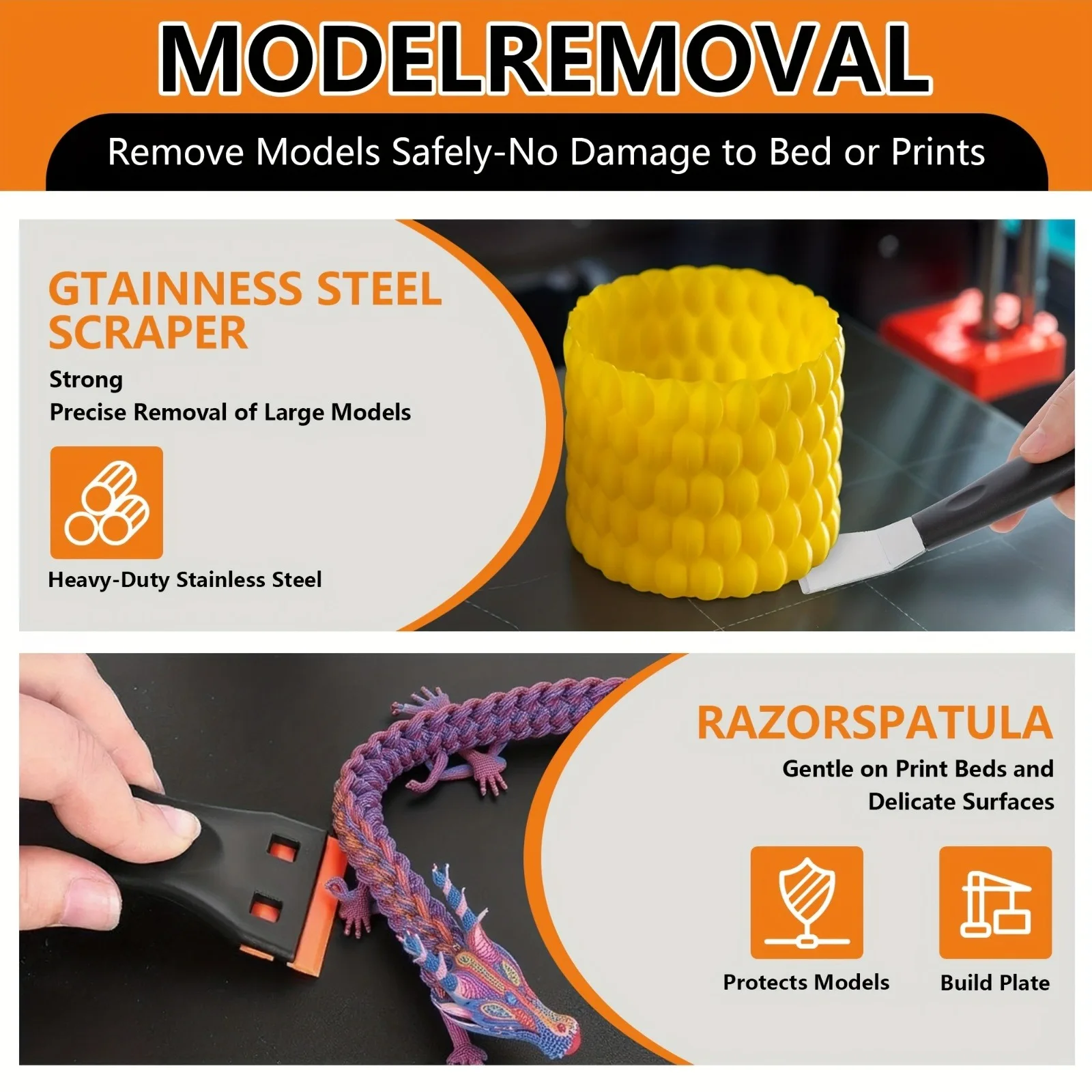3D Printer Tools Kit, 33pcs 3D Printer Accessories for All FDM/SLA Printers Includes Nozzle Cleaning, Removal Scrapers - 4