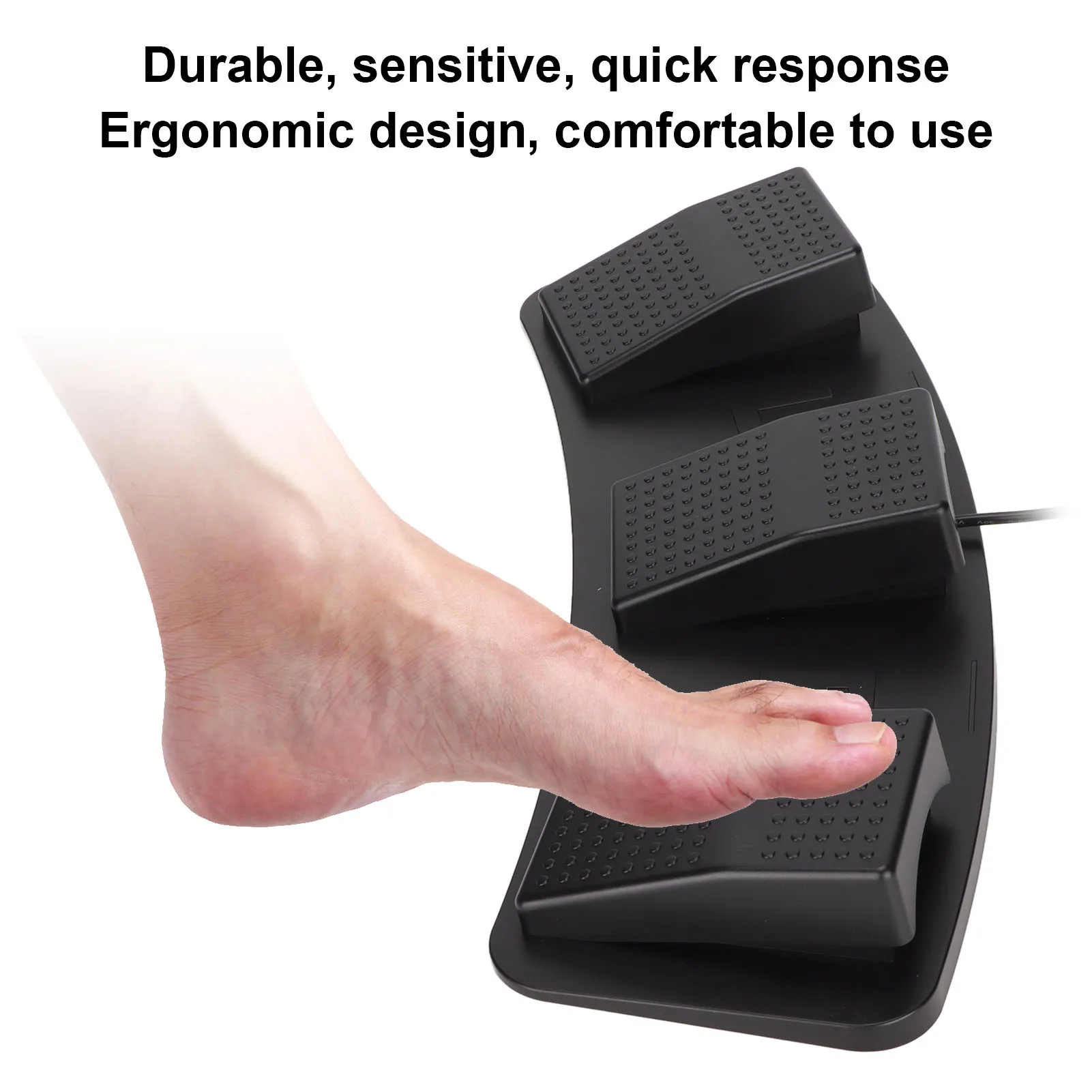 USB Triple Foot Switch Pedal Multifunctional Ergonomic for Playing Games Factory Testing