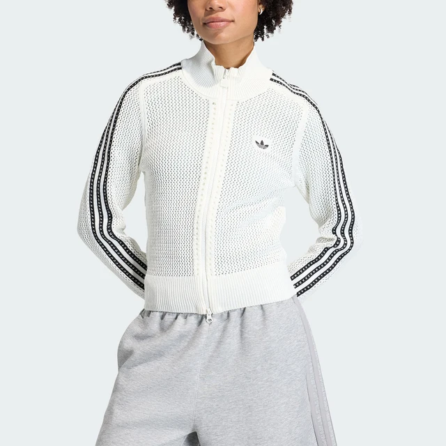 Adidas Authentic Three Leaves Veste de sport respirante en tricot à col montant pour femme KC6496 1