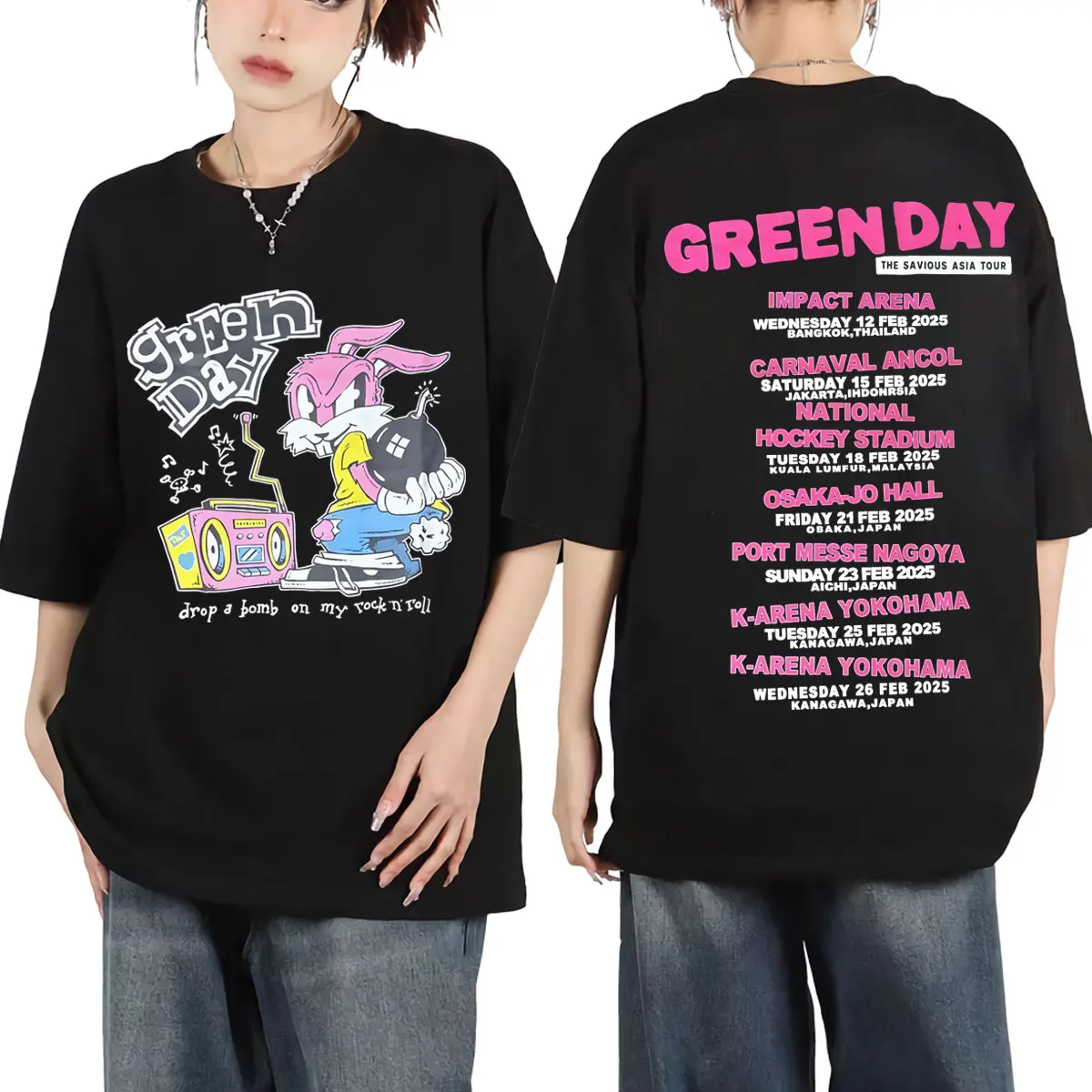GREEN DAY 2025 TOUR tシャツ L Green Day tour Chicago IL Riot Fest 2025 hotdog shirt, hoodie