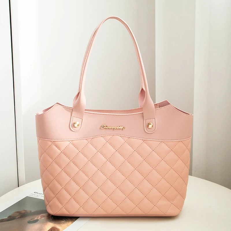 Women PU Leather Single Shoulder Crossbody Handbag Fashionable Diamond Jacquard Handbag Single Shoulder Bag Simple Shopping Bag women wallet crossbody bag