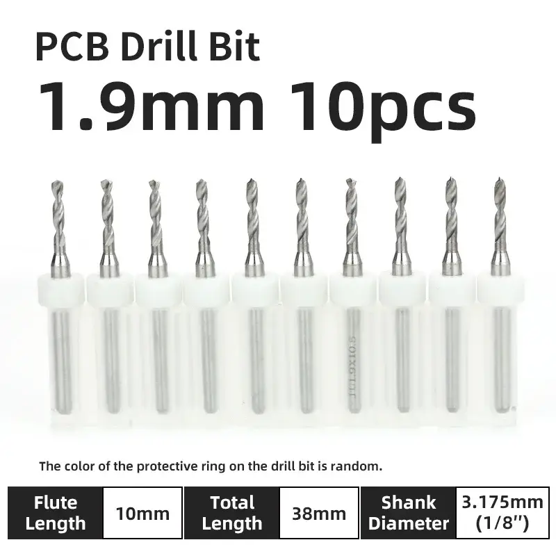 10pcs PCB Drill Bit Set Carbide Micro Drills For Printed Circuit Board 1/8" Fixed Shank Mini CNC Tungsten Steel Bits 0.1-3.175mm image 24