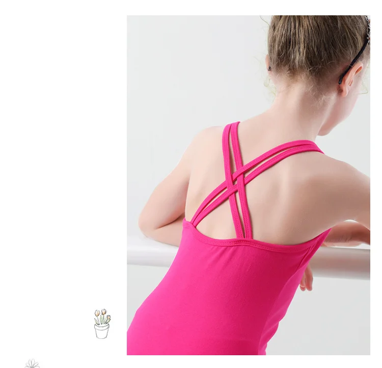 Mädchen Ballett Trikot Kinder Leibchen Trikots Baumwolle Gymnastic Body Kleinkind Tanz Body Rosa Ballerina Outfits Dancewear – Detail 7
