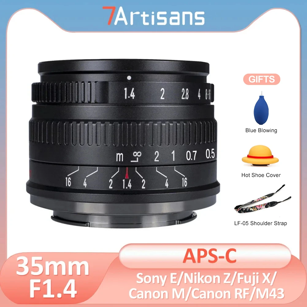 7 Artigiani 35Mm F1.4 Ii Aps-C Prime Lens Per Canon Rf R7 Sony E Zve10 A6300 Nikon Z Z5 Fuji Fx Xt30 Micro4/3 Mft Canon Eos-M M50