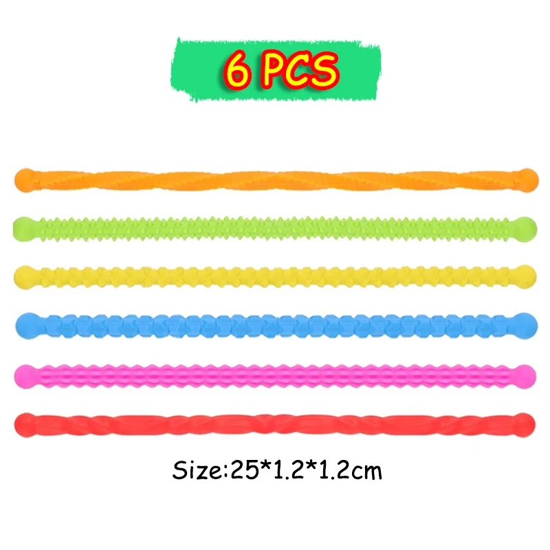 Juguetes para niños, palo para aliviar el estrés con textura de silicona, juego sensorial DIYElastic, palo retorcido col