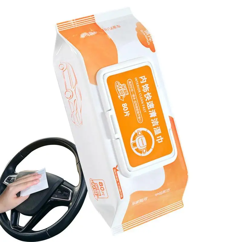 

Car Wipes Interior Cleaning | Automobile Stain Remover Wipes | Car Accessories For SUV Rv Truck Auto For Clean Up Grease Oil And