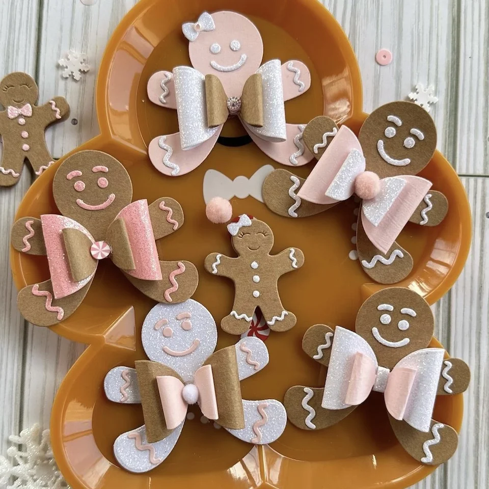KSCRAFT Christmas Gingerbread Cookie Bows Metal Cutting Dies - Big & Small Sizes For Card Making & Scrapbooking