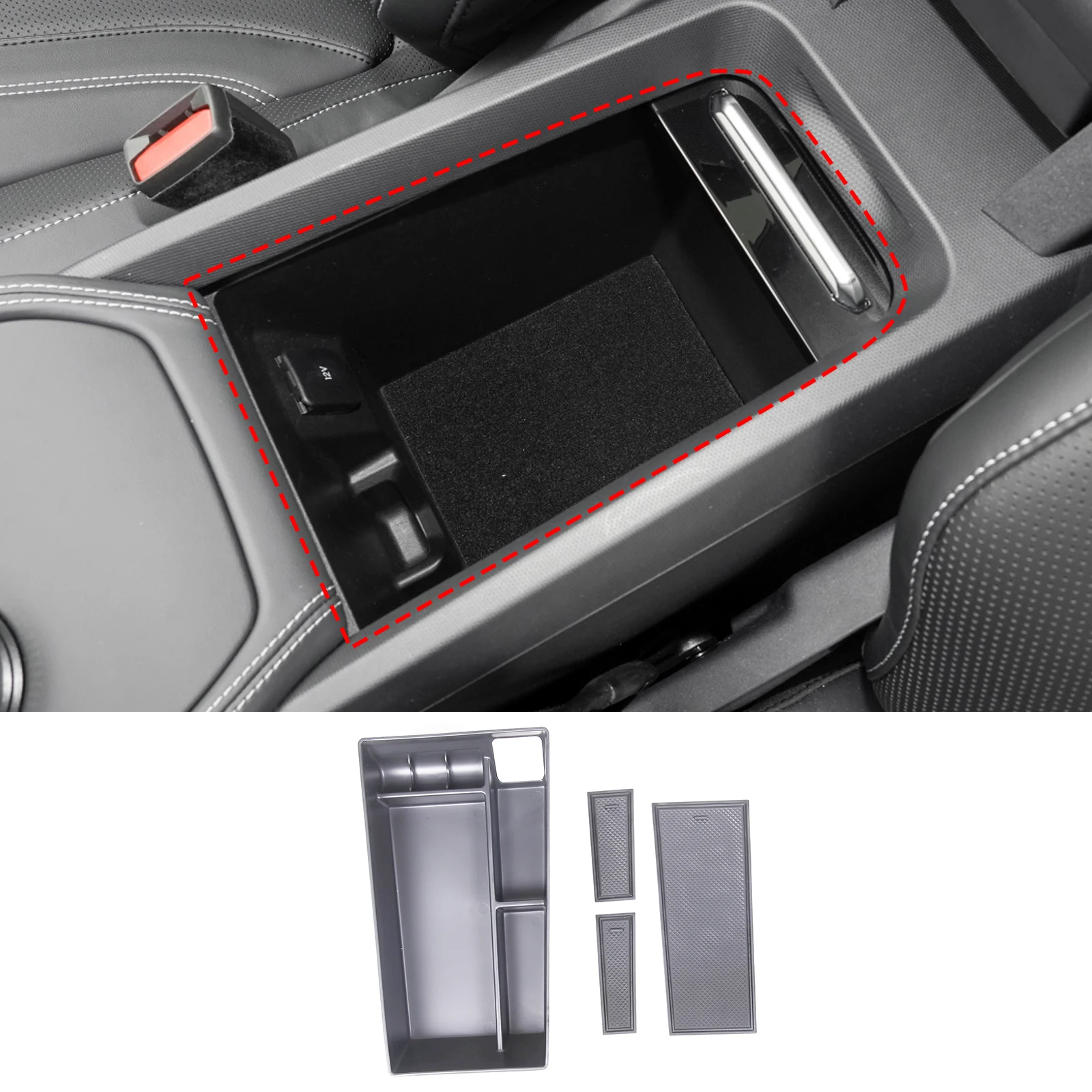 Für Ford Mustang Mach-E 2013-22 schwarz Auto zentrale Armlehne Aufbewahrung  sbox Mittel konsole Organizer Halter Container Autozubehör - AliExpress
