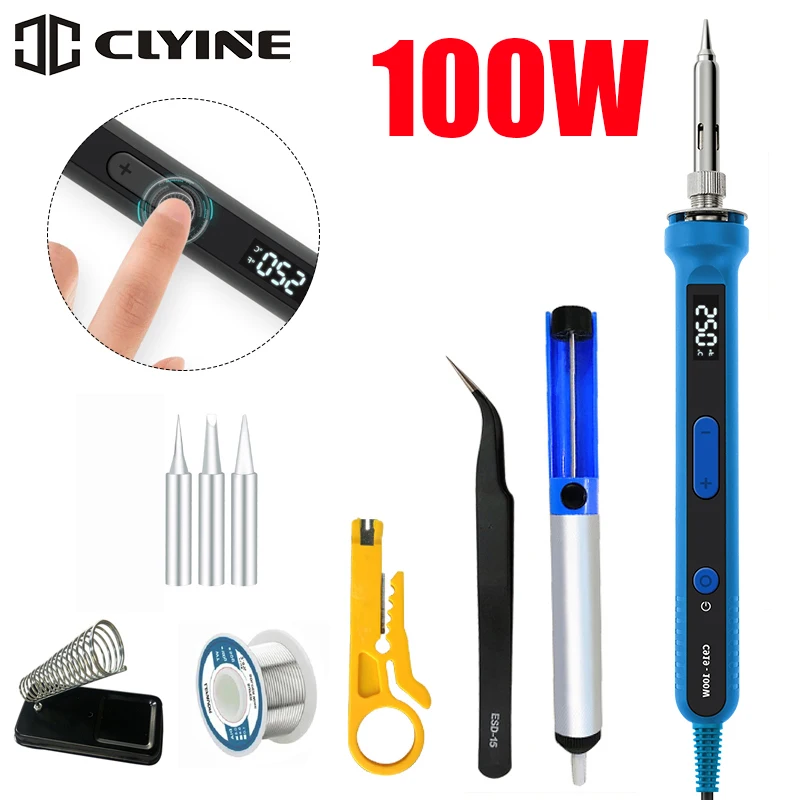 soldering iron kit electric soldering iron soldering iron set soldering iron 100W Digital Electric Soldering Iron Kit Temperature Adjustable LCD Display Solder Rework Station Heat Pencil Tips Repair Tools