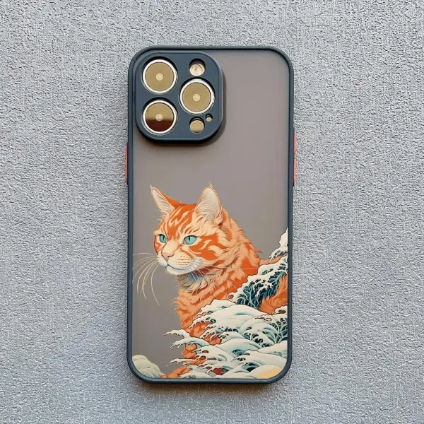 Japanischer Anime-Stil Hülle für iPhone 17 Pro Max 16 XS X XR Katzen-Case für iPhone 11 12 13 14 15 Plus Pro Max Mini Stoßfeste Schutzhülle – Detail 6