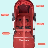 2025 nouvelle poussette pour bébé, peut s'asseoir ou s'allonger, poussette pour enfants ultra-légère pliante à quatre roues absorbant les chocs 4