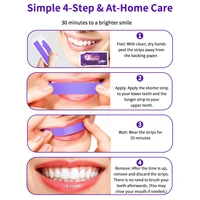 Bande de blanchiment des dents violettes, bande de blanchiment des dents non sensible, correcteur de couleur, bande de nettoyage des dents instantanée, plus blanche des dents à la maison 5