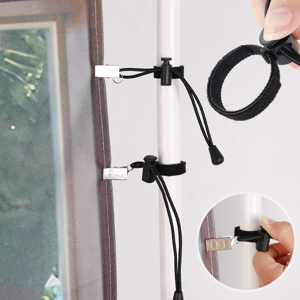 Photography Backdrop Side Clips Background Cloth Clamps 20cm Adjustable Elastic Cord Multi Functional Pants Shortening Clips photography backdrop clips