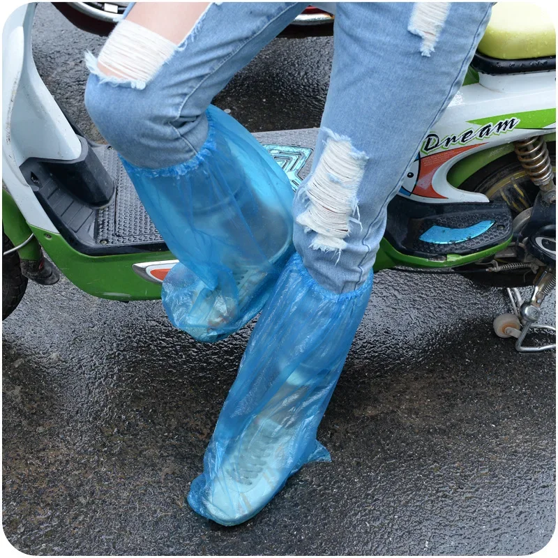 10 Pairs High-Top Anti-Slip Rainproof Shoe Covers Durable Waterproof Thick Plastic Disposable Rain Shoe Covers cheap