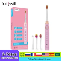 Fairywill Sonic Electric Toothbrush FW-508 USB Charger IPX7 Waterproof Electronic Toothbrush with 8 Replacement Brush Heads 1