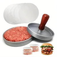 Presse à hamburgers antiadhésive, avec papier ciré, en aluminium, pour cuisine, barbecue, gril 2