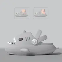 Bebealy Fashion Boys Girl Shark Slippers Cute Cartoon Shower Slippers Outdoor Non-Slip Cloud Sandals Cushioned Thick Sole Slides 2