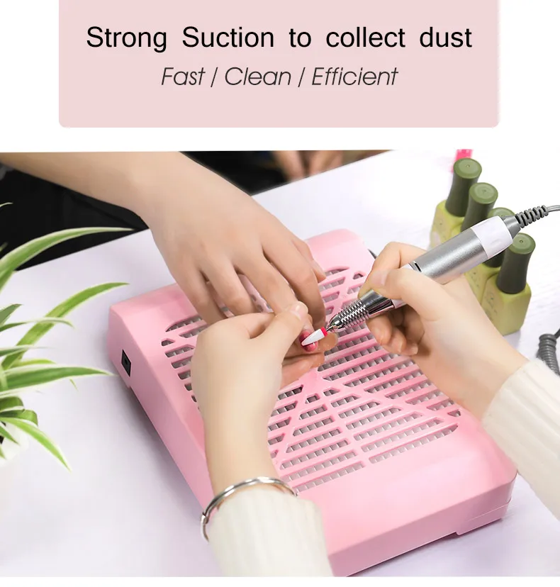 

IBELIEVE Brushless Low Noise Cleaner 48W Nail Cleanup Strong Suction Nail Dust Collector 3500RPM Manicure Salon Tools With Fan