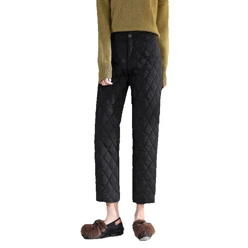 명품 Korean Golf Pants Women Golf Wear Winter Casual Pants Thickening Keep Warm Down Cotton Straight Women Clothes