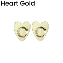 Enhanced Product Title:  
Heart - Shaped Metal Phone Ring Holder with Self - Adhesive Charm - 6Pcs (Heart Gold)