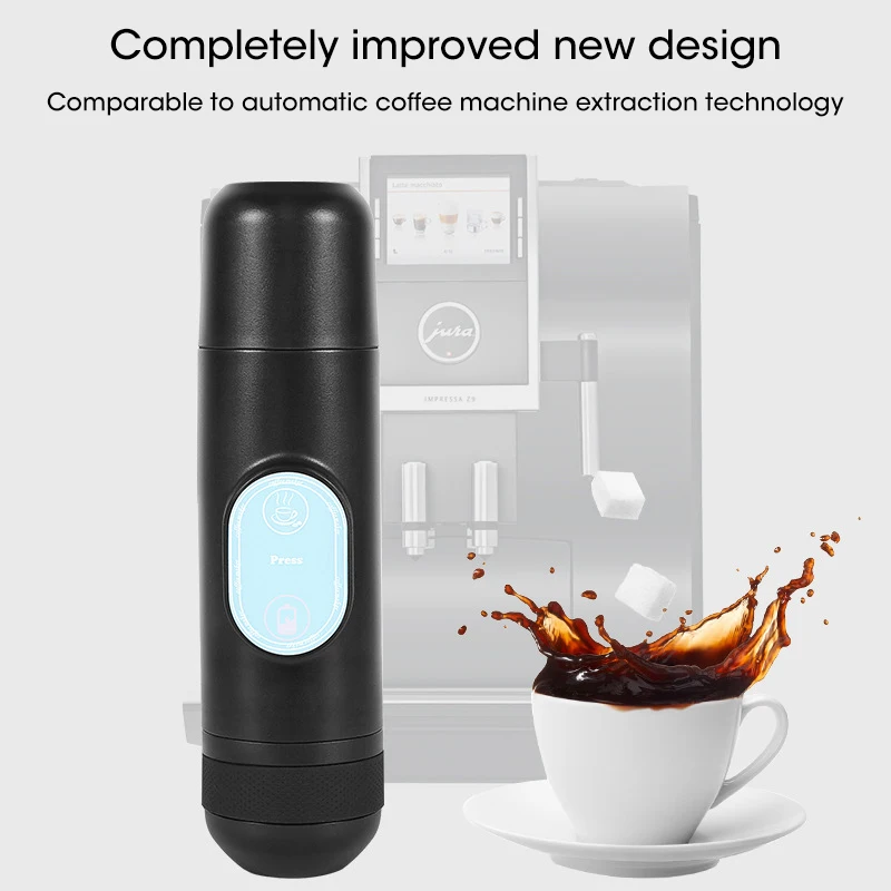 Portable Coffee Maker with Rechargeable Battery - Universal Fully Automatic  Coffee Machine 2-in-1 Design for Capsules and Ground Coffee, for Office