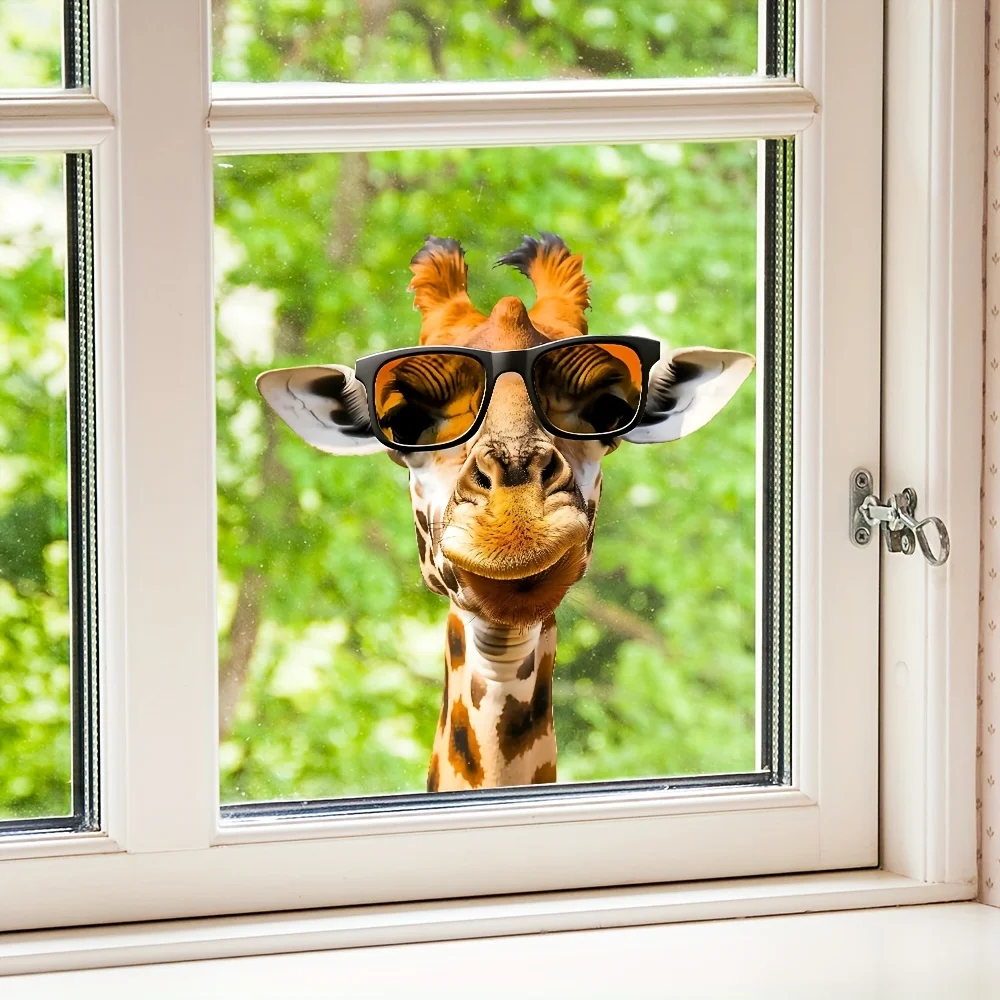 Charming Giraffe Window Cling Removable Self-Adhesive Decor For Bedroom Living Room Home Decoration Decals S130 window stickers