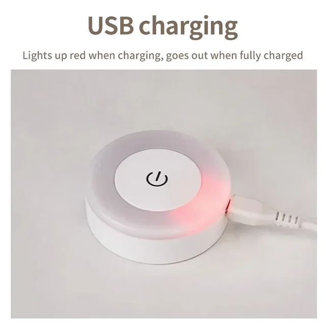 Round Led Wall Lamp Rechargeable Night Light with Touch Switch Dimmable Magnetic Book Light for Reading Bedroom Cabinet Closet 3