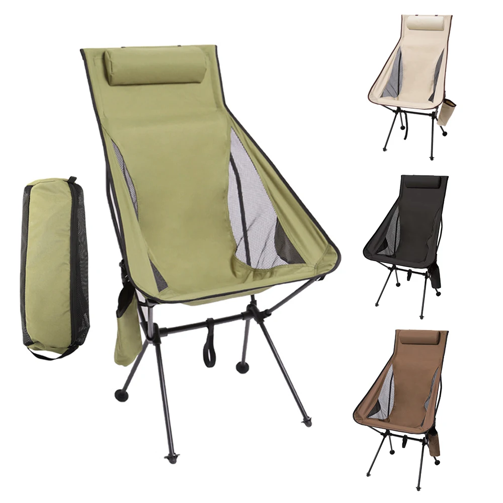 DetachablePortableFoldingMoonChairOutdoorCampingChairsBeachFishingChairUltralight