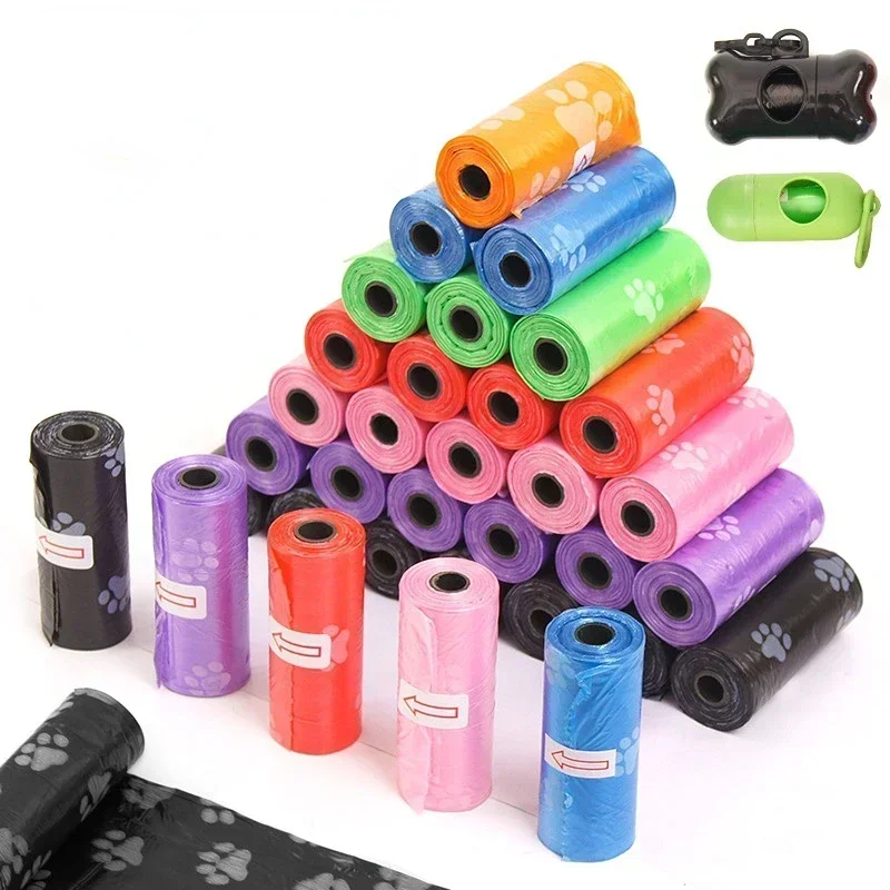 1-100 Rolls Dog Poop Bags 15bags/roll Refill for Dog Outdoor Cleaning
