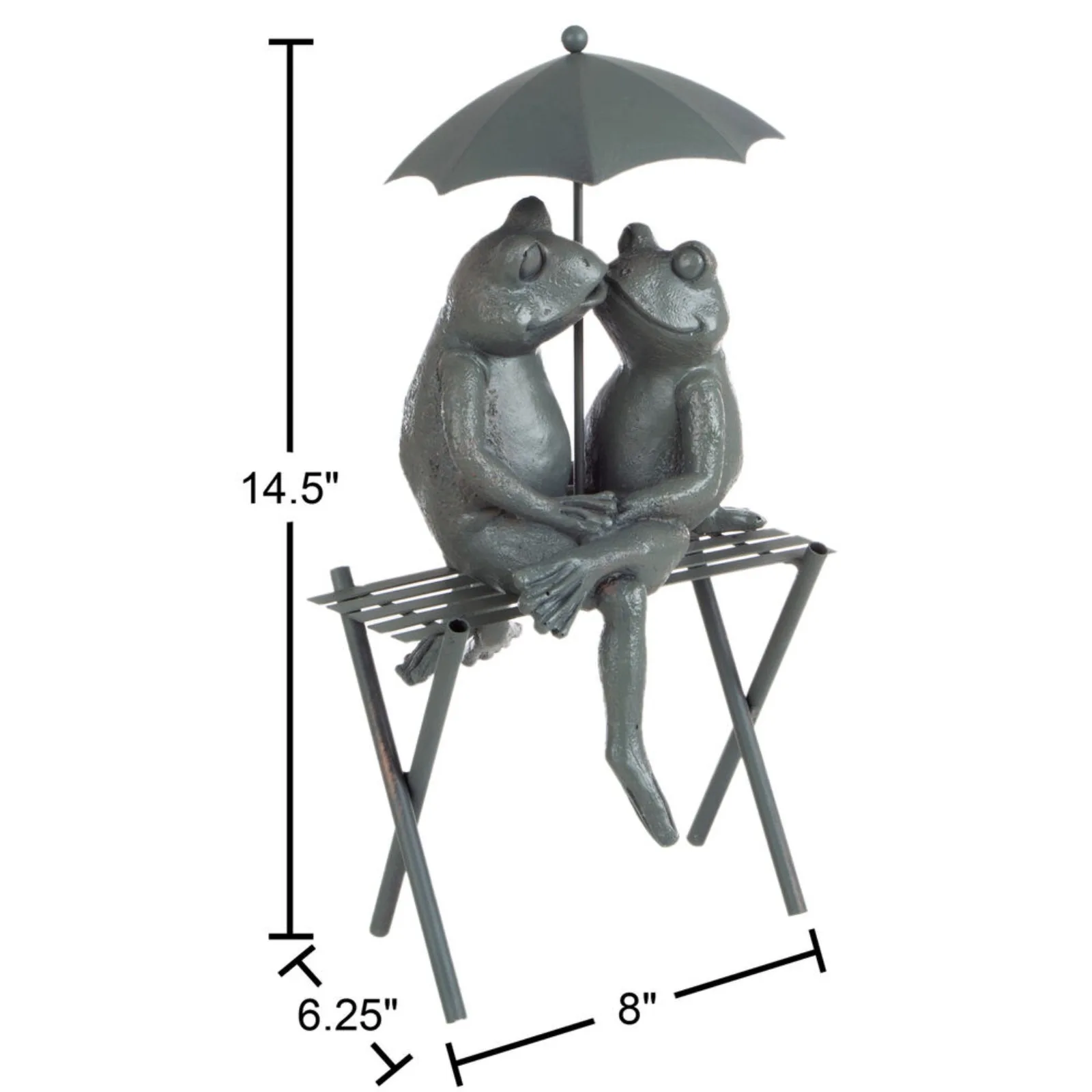 USGarden Decoration Statue Frog Couple Bench Romantic Kissing Frog Flower Bed -