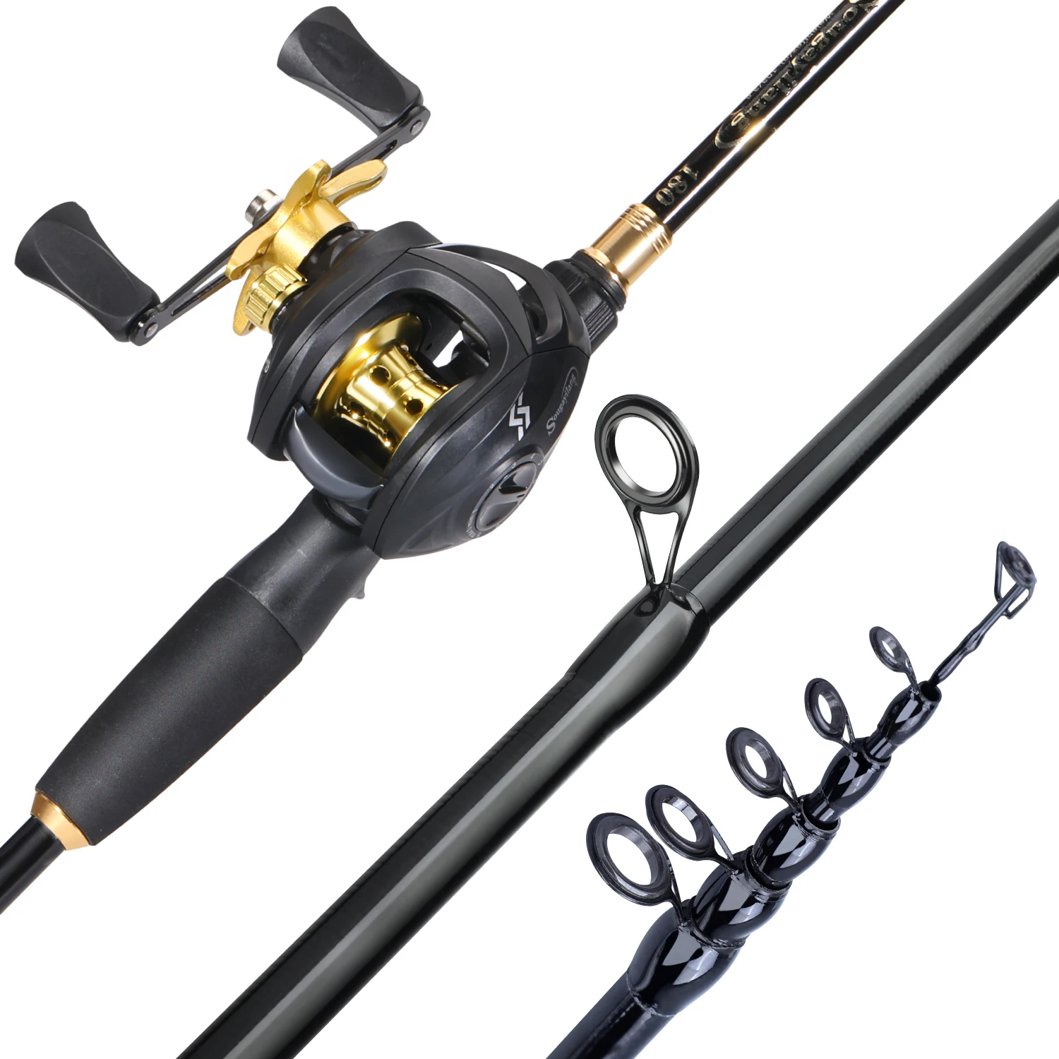 Sougayilang Fishing Rod Reel Combo 1.8-2.4M Lure Fishing Rod and 7.2:1 High  Speed Baitcasting Reel Set Fishing Tackle Pesca - AliExpress