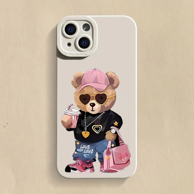 Adorable Bear Silicone Phone Case – Soft Protective Cover
