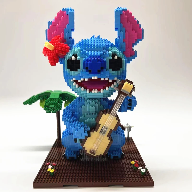 Best-selling Stitch Building Blocks Guitar Holding Book Stitch Assemble  Model Adult Children's Educational Decompression Toys - AliExpress