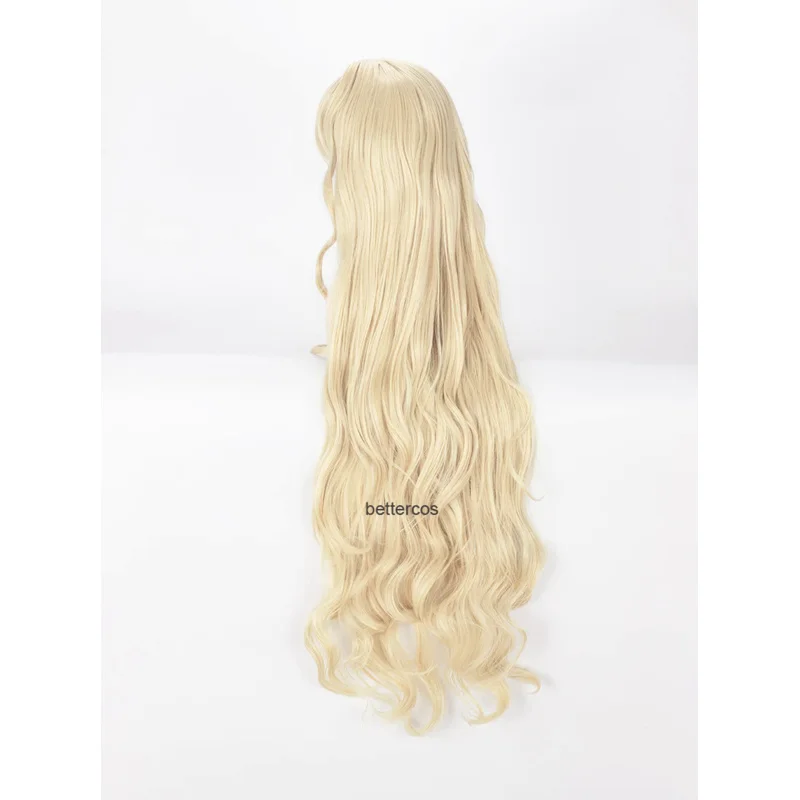 Volcaloid3 Seeu Cosplay Wigs 100cm Long Light Blonde Curly Wavy Heat Resistant Synthetic Hair Wig Wig Cap