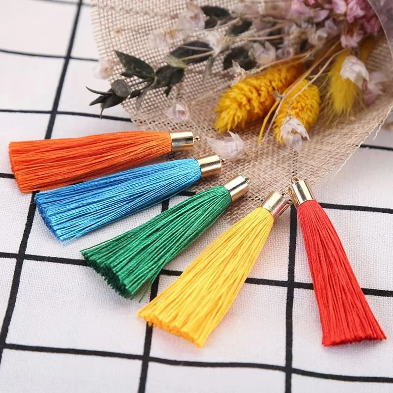 10pcs 6cm Long Small Metal Cap Tassel Pendant DIY Jewelry Curtain Garments Accessories DIY Crafts Gift Earring Handmade Material