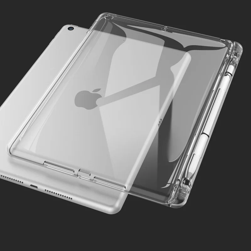 Transparent iPad Case with Pencil Holder and Durable TPU Cover