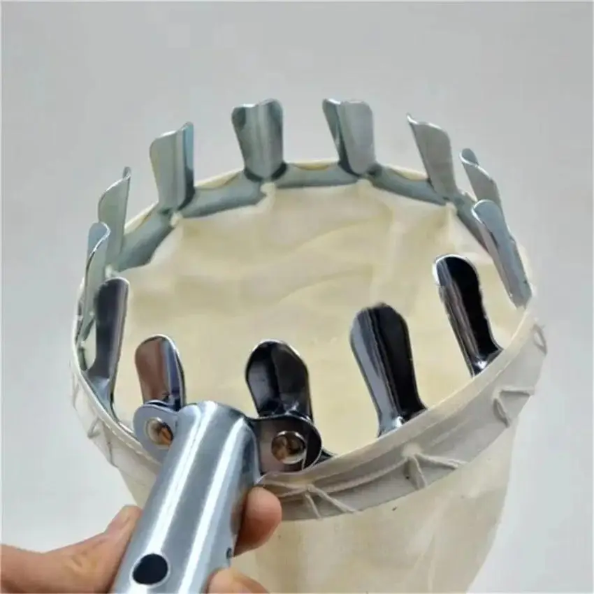 1 Pcs High Altitude Fruit Picking Stainless Steel Telescopic RodFruit Catcher Collection Pouch Farm Picker Fruit Supplies Tools