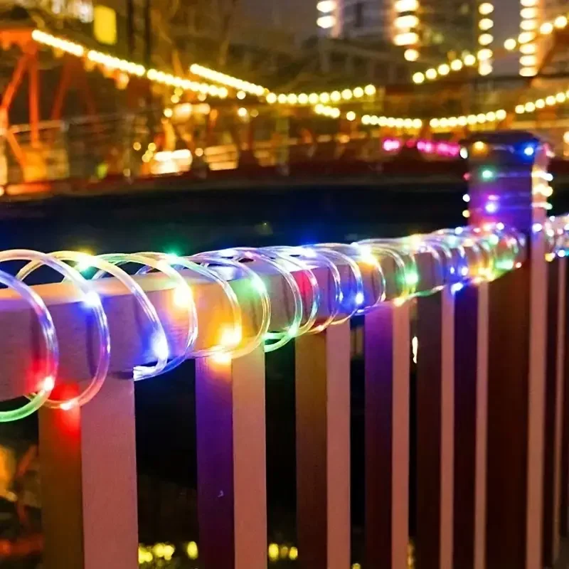 Solar-Powered LED Rope Lights - 8 Mode Waterproof String Lights