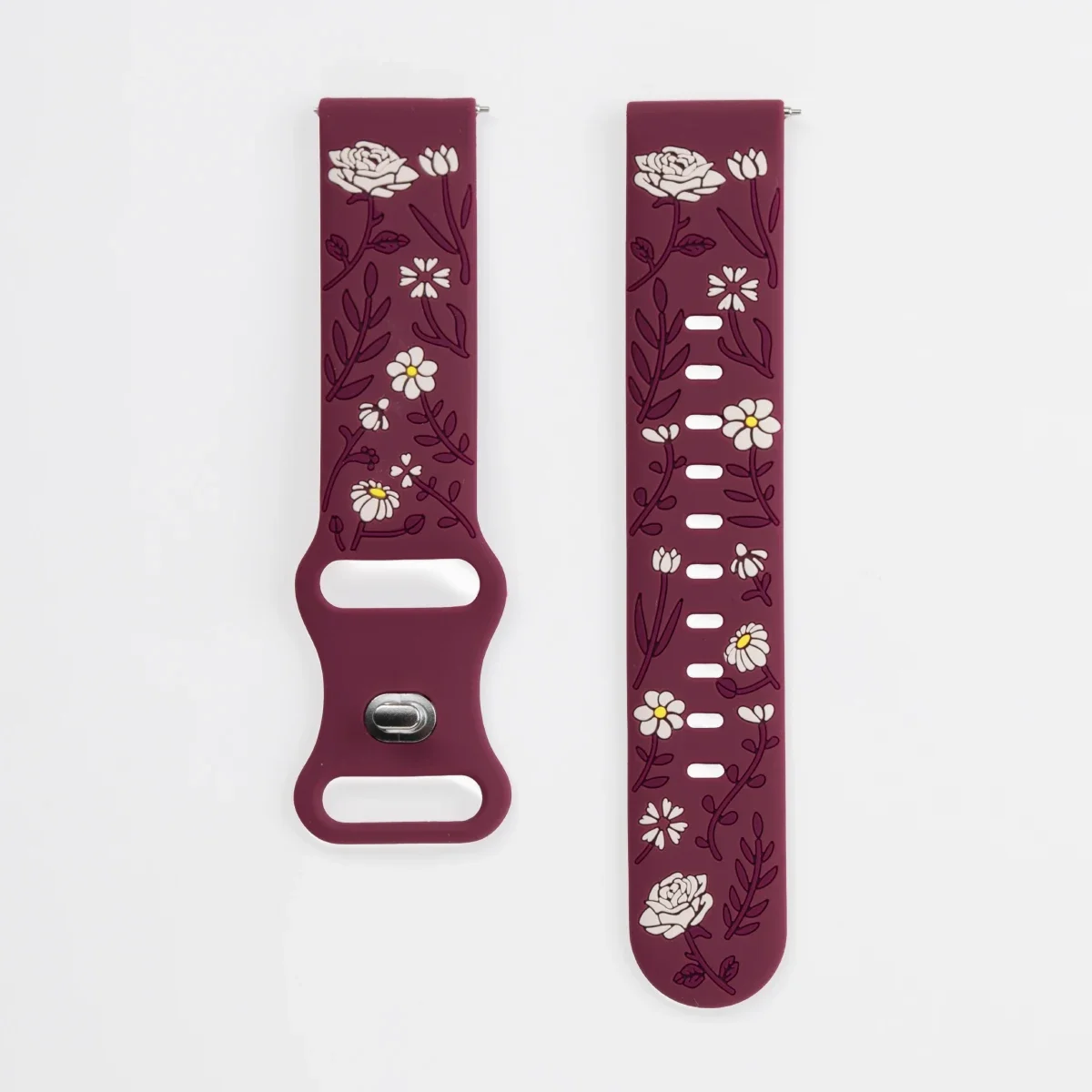 Silicone Engraved Watch Band - Adjustable 18mm/20mm/22mm Sizes