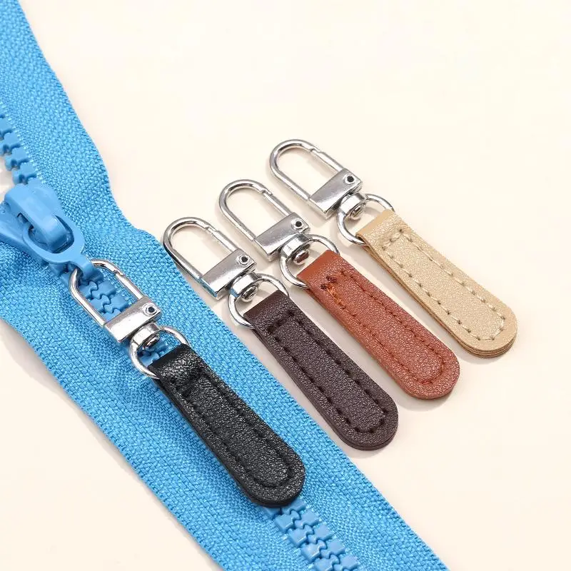Premium Leather Zipper Pulls Set - Stylish Replacement Tabs for Bags and Accessories (4-Pack)